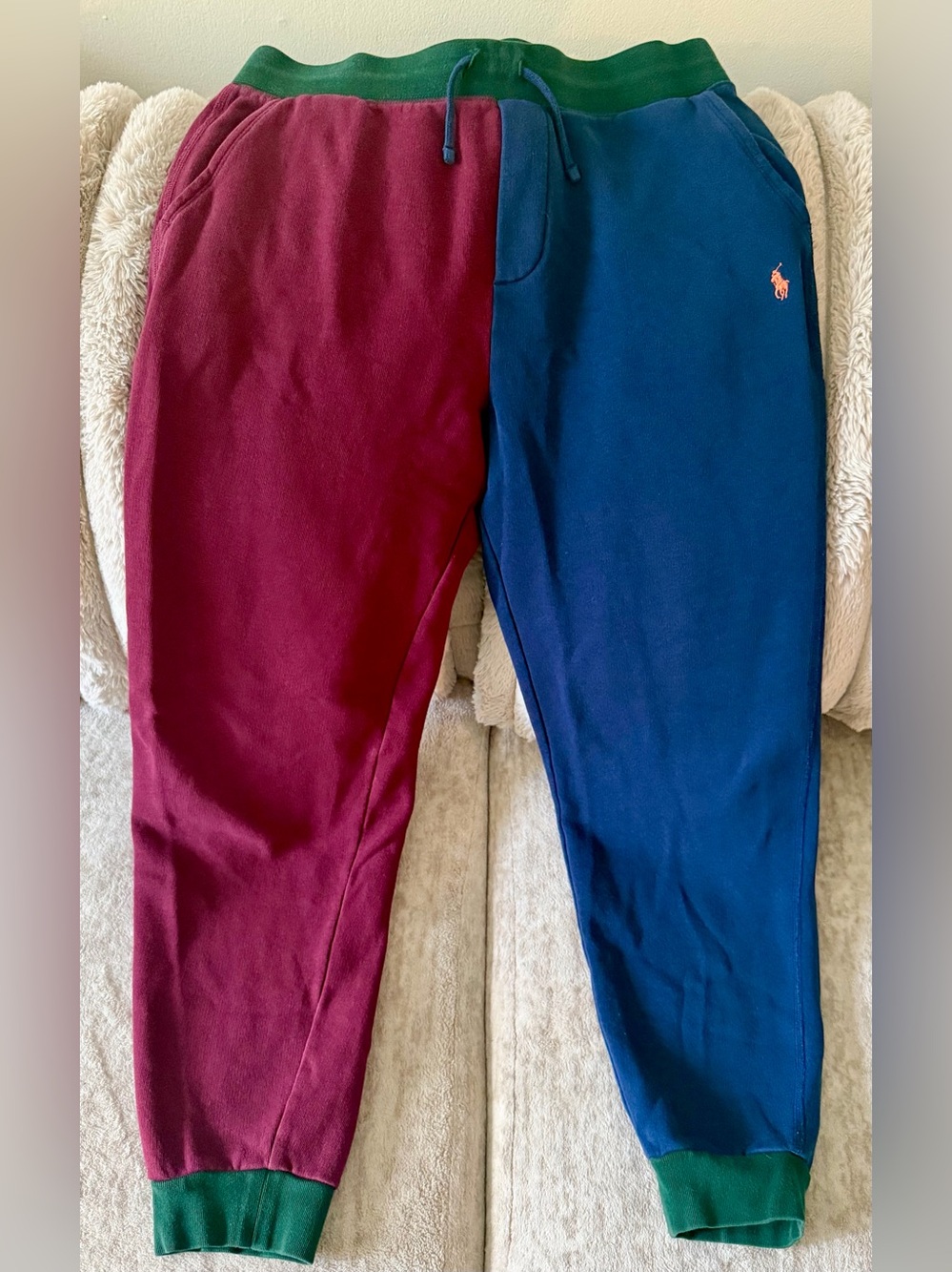 Polo by Ralph Lauren Two-Tone Kids Joggers - Burgundy & Navy